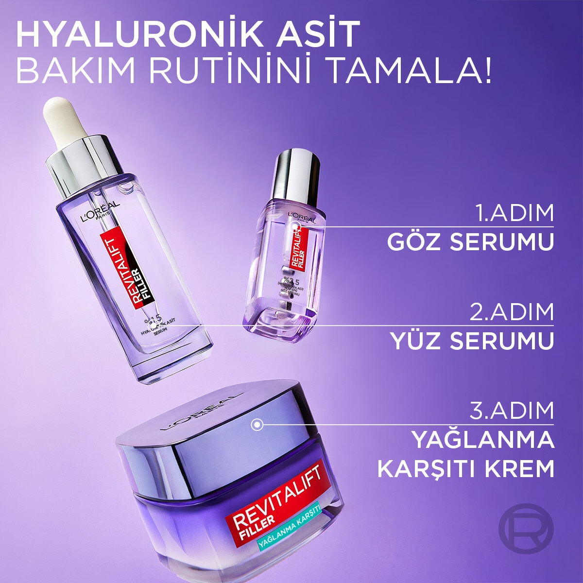  LOREAL PARIS LOREAL PARIS L'Oreal Paris Revitalift Filler Yağlanma Karşıtı Su Bazlı Nemlendirici Jel Krem Salisilik Asit & Hyaluronik Asit  1 of 7 