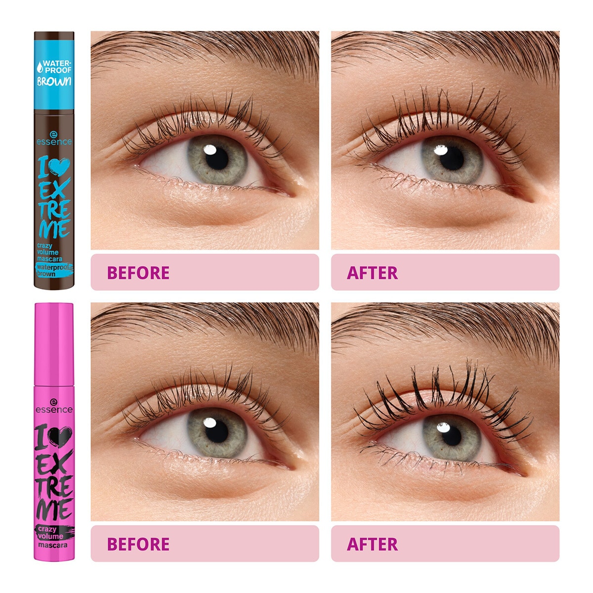 ESSENCE Essence I Love Extreme Volume Up Wp Maskara 01 Brown