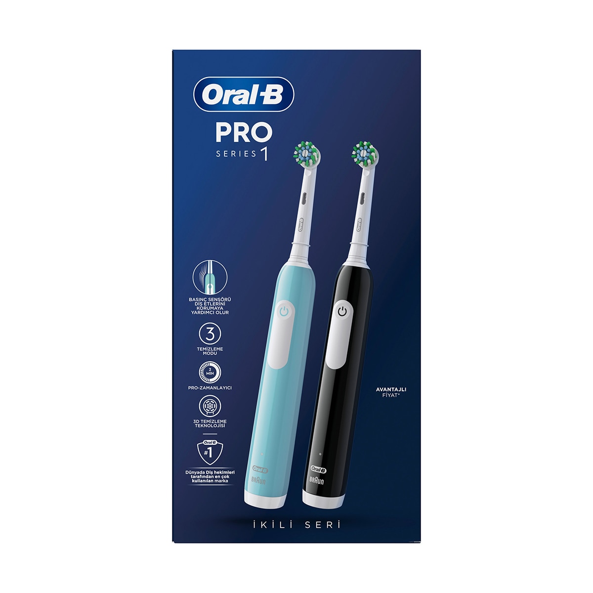  ORAL-B ORAL-B Oral-B Pro 2'li Şarjlı Diş Firçası + 2 Yedek Başlık Set  1 of 5 