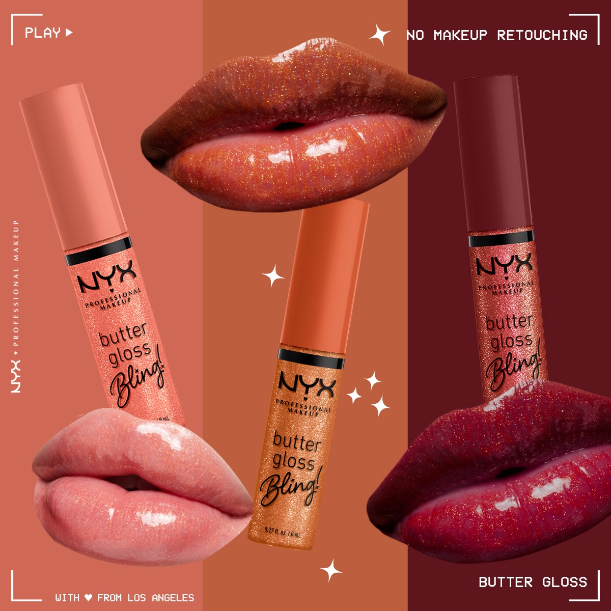  NYX NYX NYX Professional Makeup Butter Gloss Bling Işıltılı Dudak Parlatıcısı 08 Bling Hustla  1 of 7 