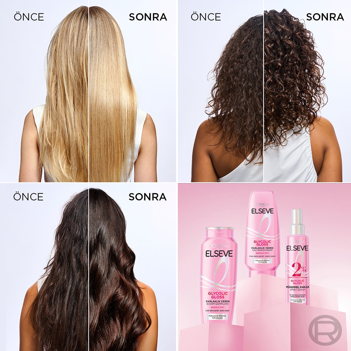 ELSEVE ELSEVE L'Oreal Paris Elseve Glycolic Gloss Mükemmel Parlaklık Veren Saç Bakım Sprey Serumu 150 ml 1 of 10