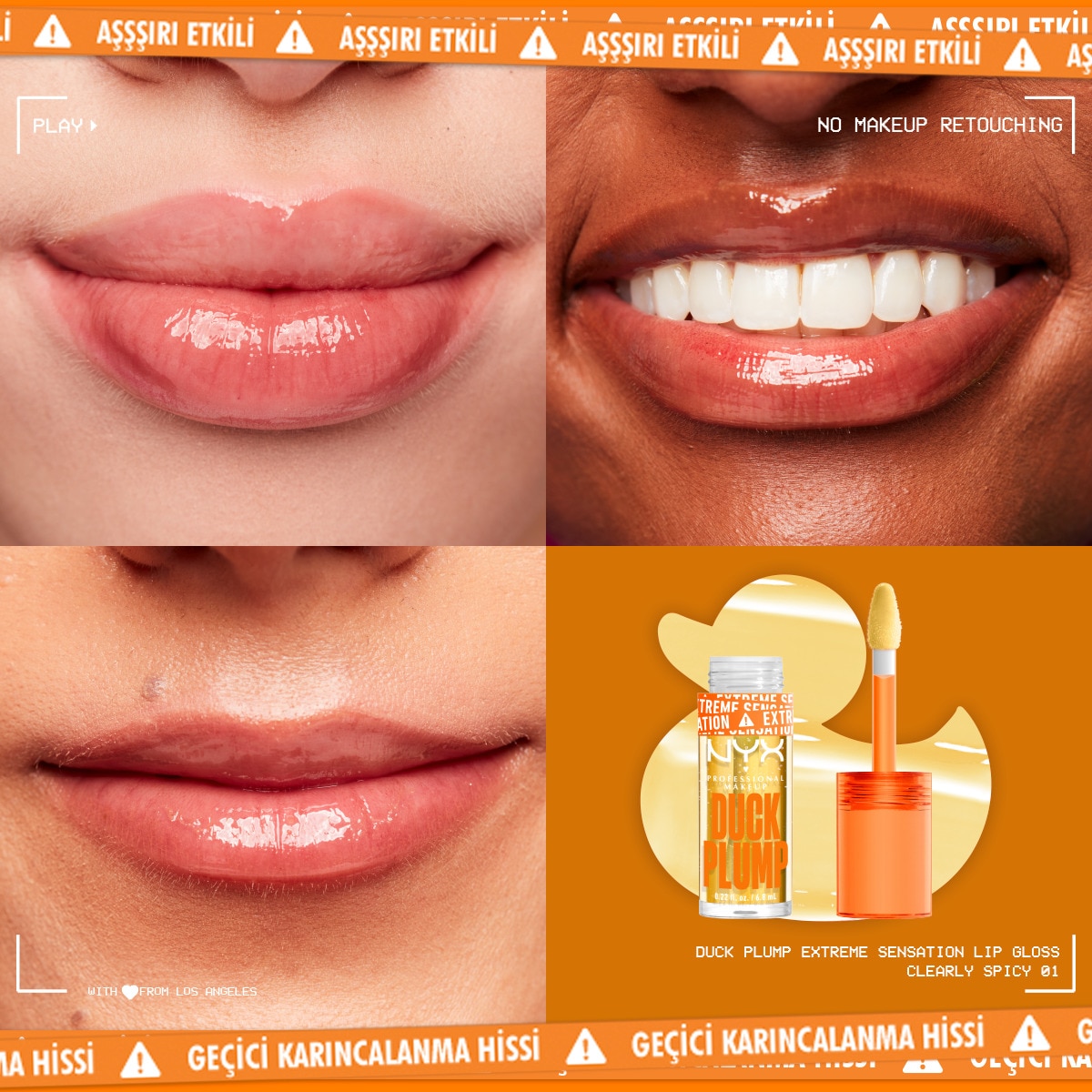  NYX NYX Nyx Professional Makeup Duck Plump Dolgun Görünüm Veren Dudak Parlatıcısı 01 Clearly Spicy  1 of 7 