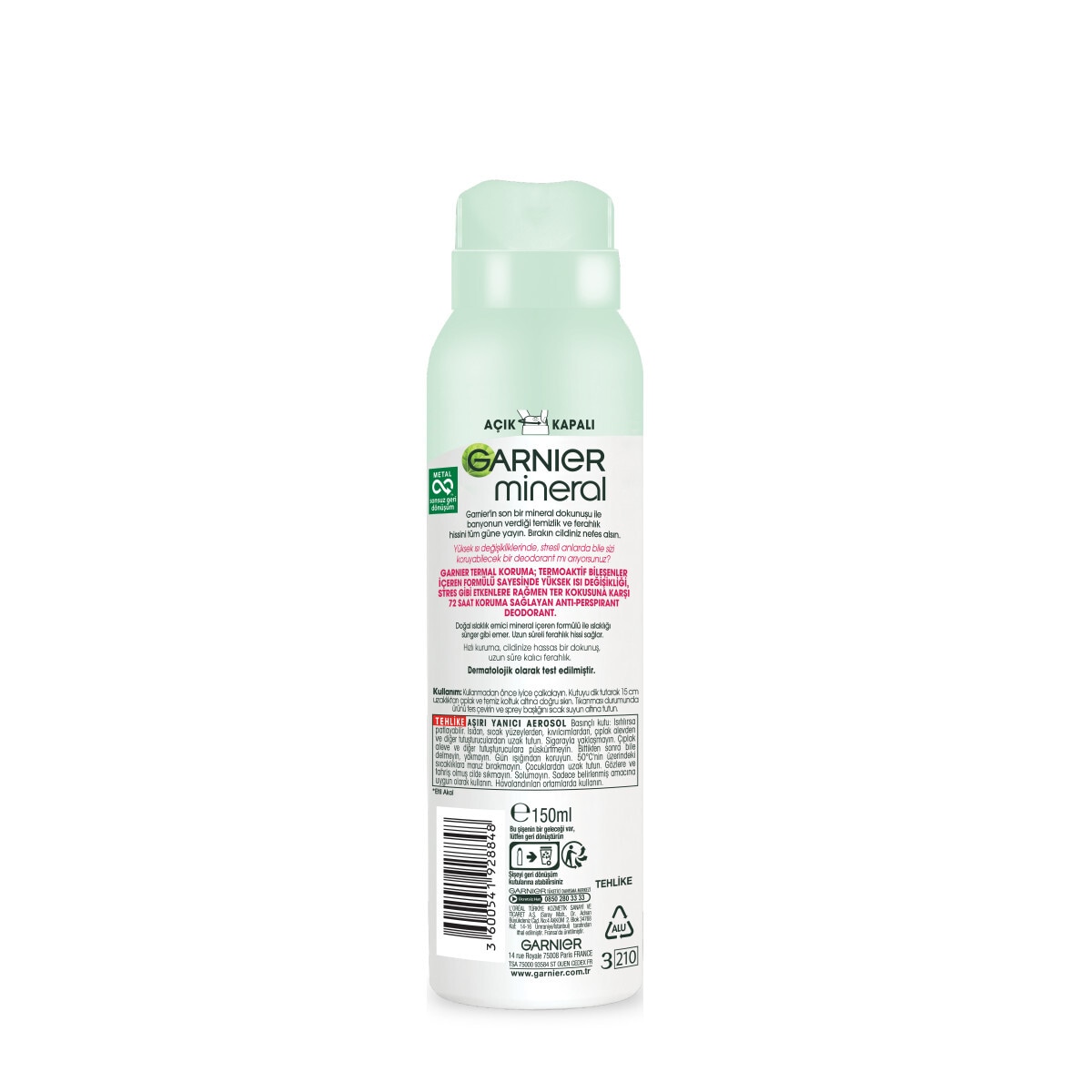  GARNIER GARNIER Garnier Mineral Termal Koruma Sprey Deodorant  1 of 5 