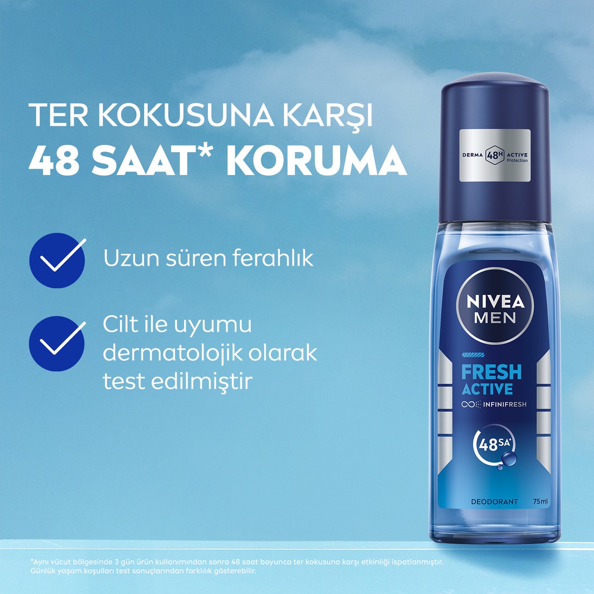 NIVEA DEO NIVEA DEO Nivea Men Erkek Pump Sprey Deodorant Fresh Active 75 ml 48 Saat Koruma 1 of 7