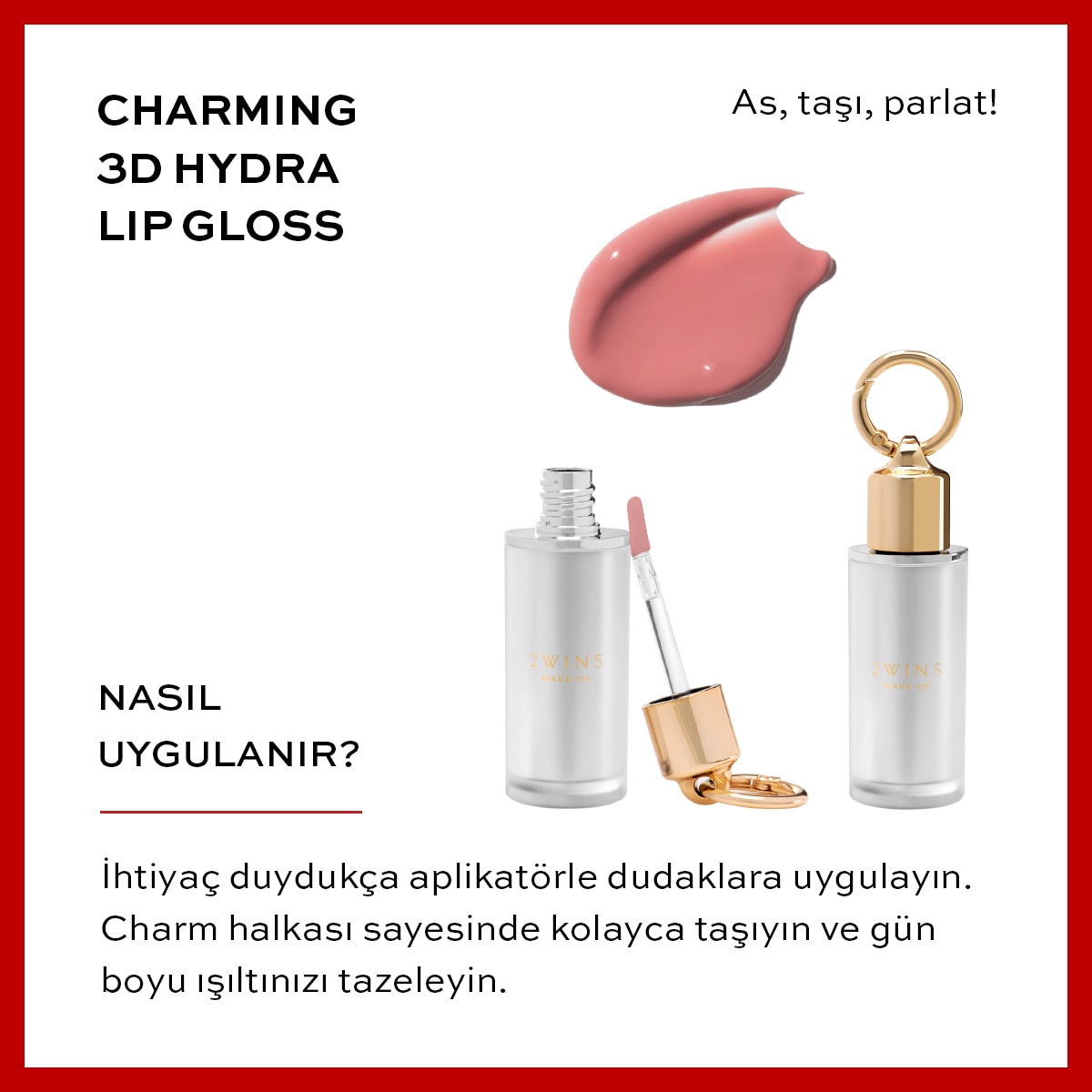 2WINS 2WINS MAKE UP 2Wins Make Up Charming 3D Dudak Parlatıcı Pink Cloud 1 of 7