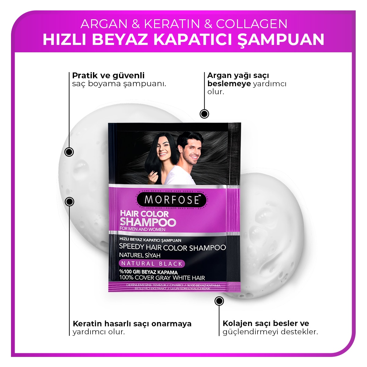 MORFOSE MORFOSE EXC. Morfose Color Şampuan Siyah 10'lu 1 of 5