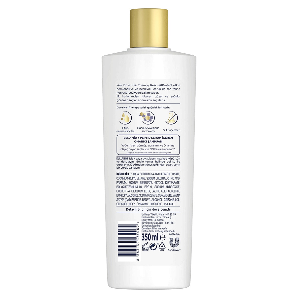 undefined DOVE EXC. Dove Hair Therapy Onarıcı Saç Bakım Şampuanı Rescue & Protect 350 ml 1 of 10