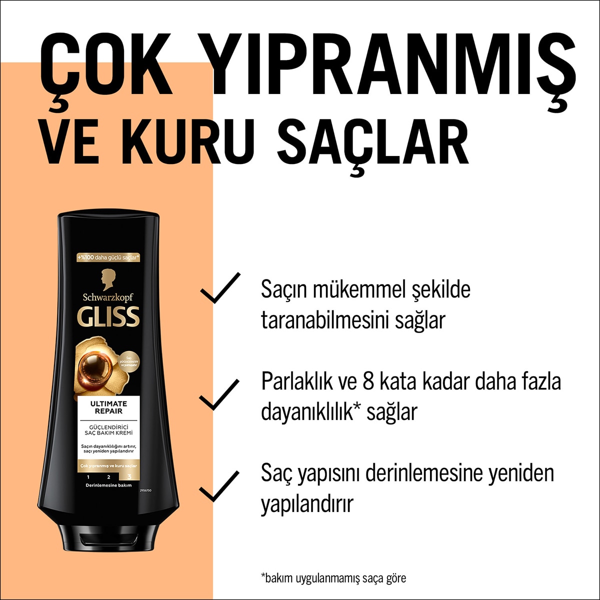  GLISS GLISS Gliss Ultimate Repair Güçlendirici Saç Bakım Kremi 360 ml  1 of 7 
