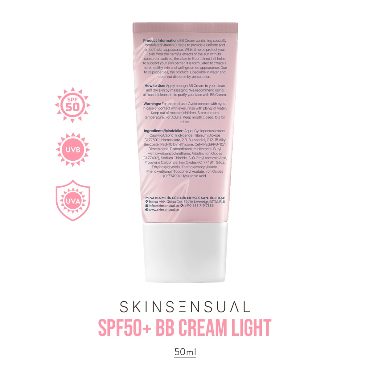  SKIN SENSUAL SKIN SENSUAL Skin Sensual SPF 50+ BB Krem Light 50 ml  1 of 9 