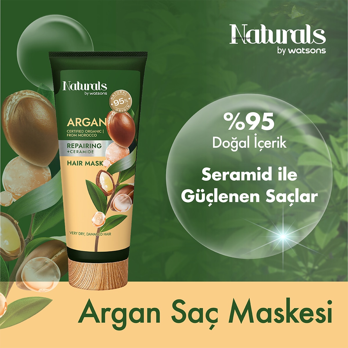 NATURALS BY WATSONS NATURALS BY WATSONS Naturals By Watsons Argan Saç Maskesi 200 ml  1 of 3 