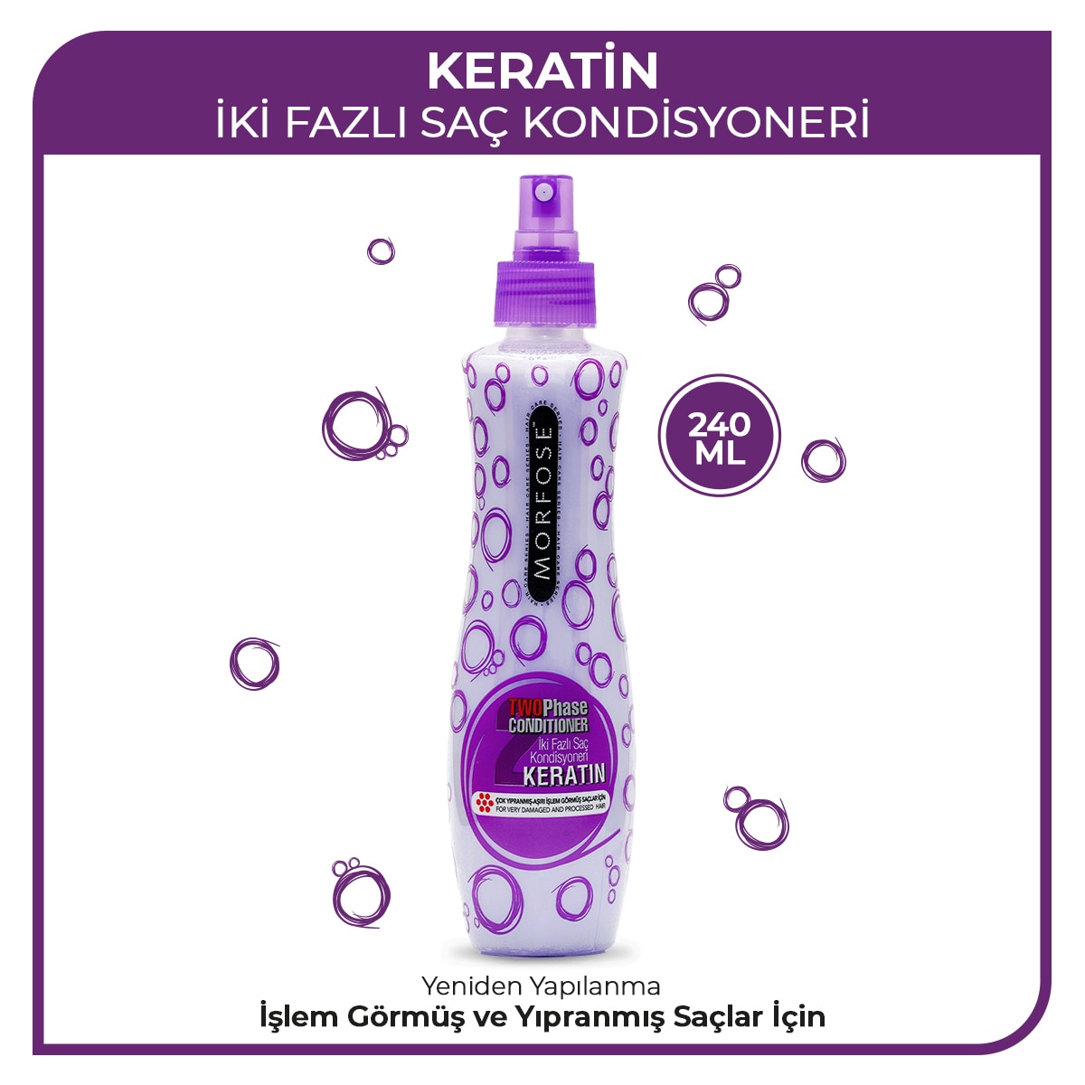  MORFOSE MORFOSE EXC. Morfose Keratin Çift Fazlı Fön Suyu 240 ml  Morfose Keratin Çift Fazlı Fön Suyu 240 ml