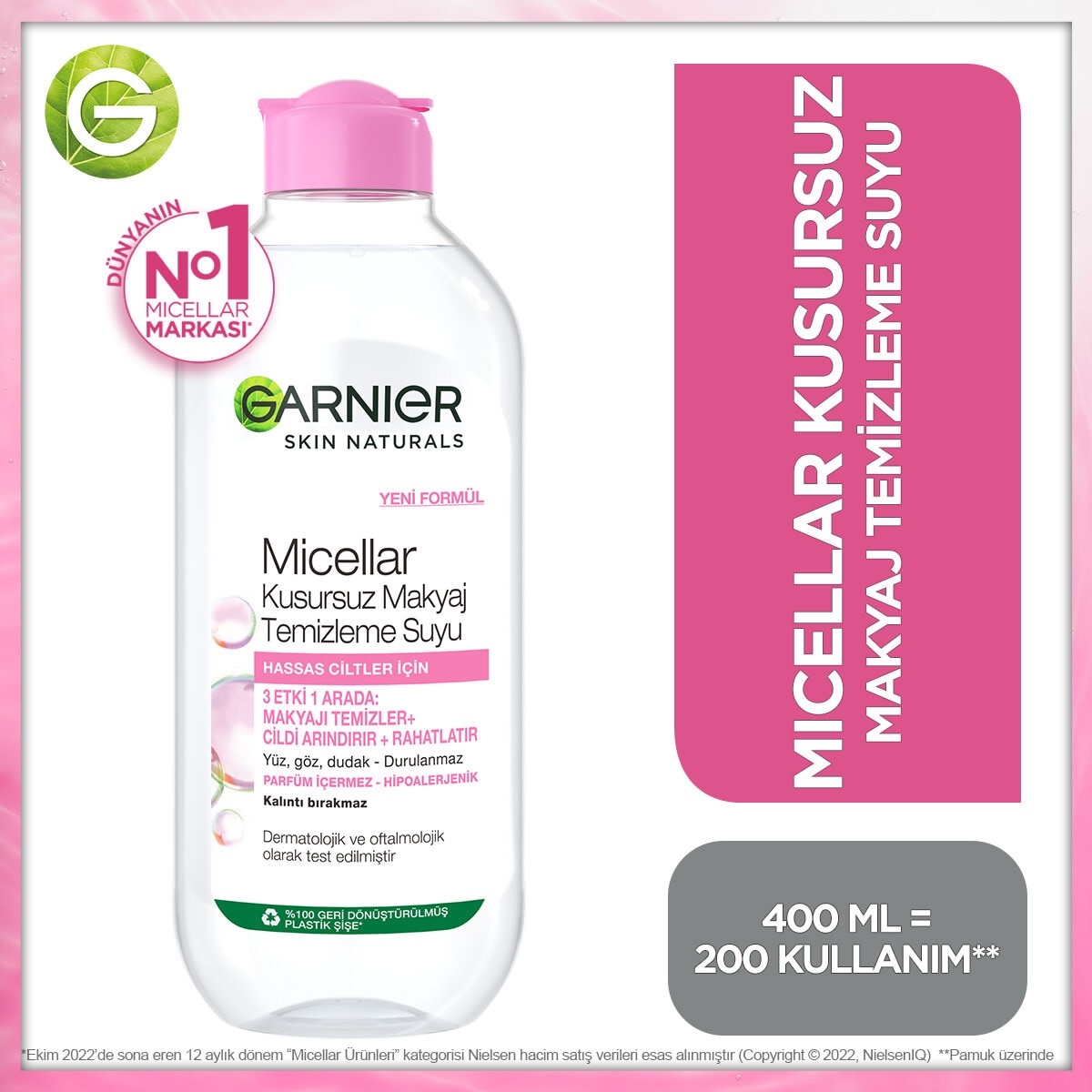 GARNIER GARNIER Garnier Micellar Kusursuz Makyaj Temizleme Suyu 400 ml 1 of 1 Garnier Micellar Kusursuz Makyaj Temizleme Suyu 400 ml