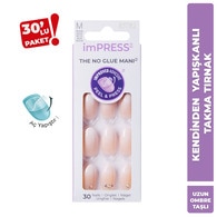 KISS IMPRESS Kiss Accents Boogie Down Impress Kendinden Yapışkanlı Takma Tırnak Uzun Ombre Taşlı