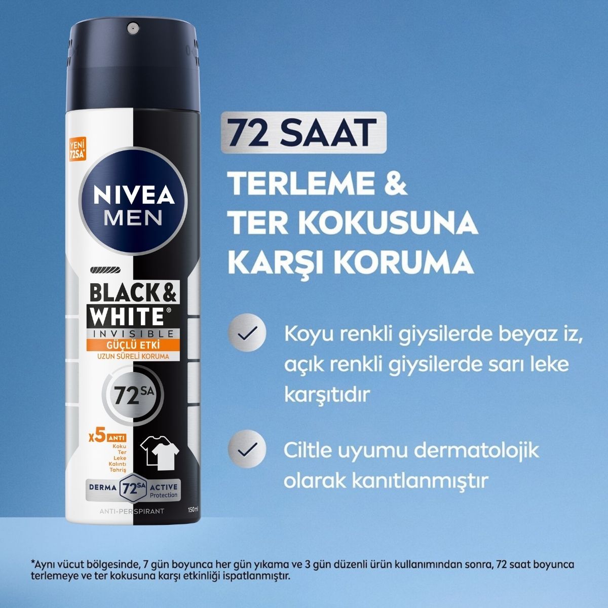  NIVEA DEO NIVEA DEO Nivea Men Erkek Sprey Deodorant Black&White Invisible Güçlü Etki 150 ml  1 of 6 