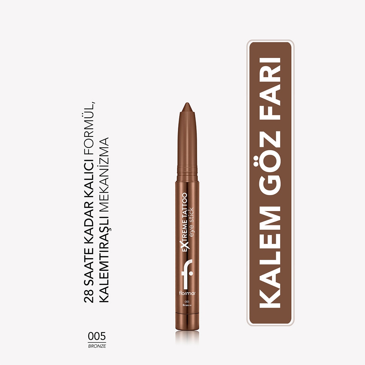 FLORMAR FLORMAR Flormar Extreme Tattoo Yüksek Pigmentli Jel Göz Kalemi No: 005 Bronze 1 of 8