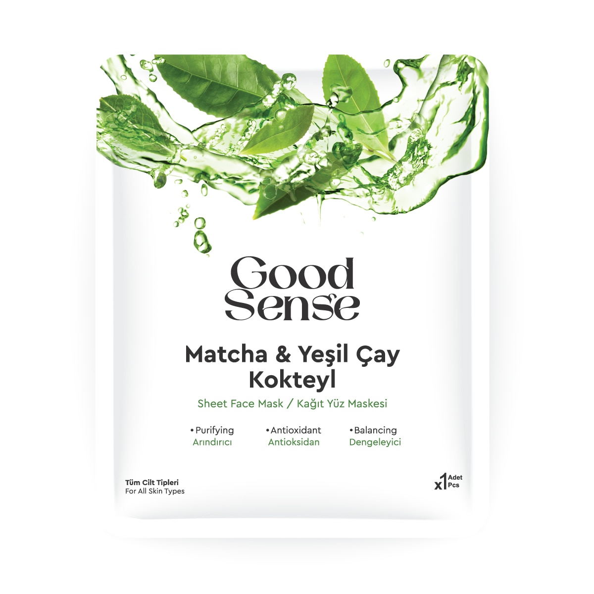 GOOD SENSE GOOD SENSE Good Sense Matcha & Yeşil Çay Kokteyli Kağıt Yüz Maskesi 1 of 1