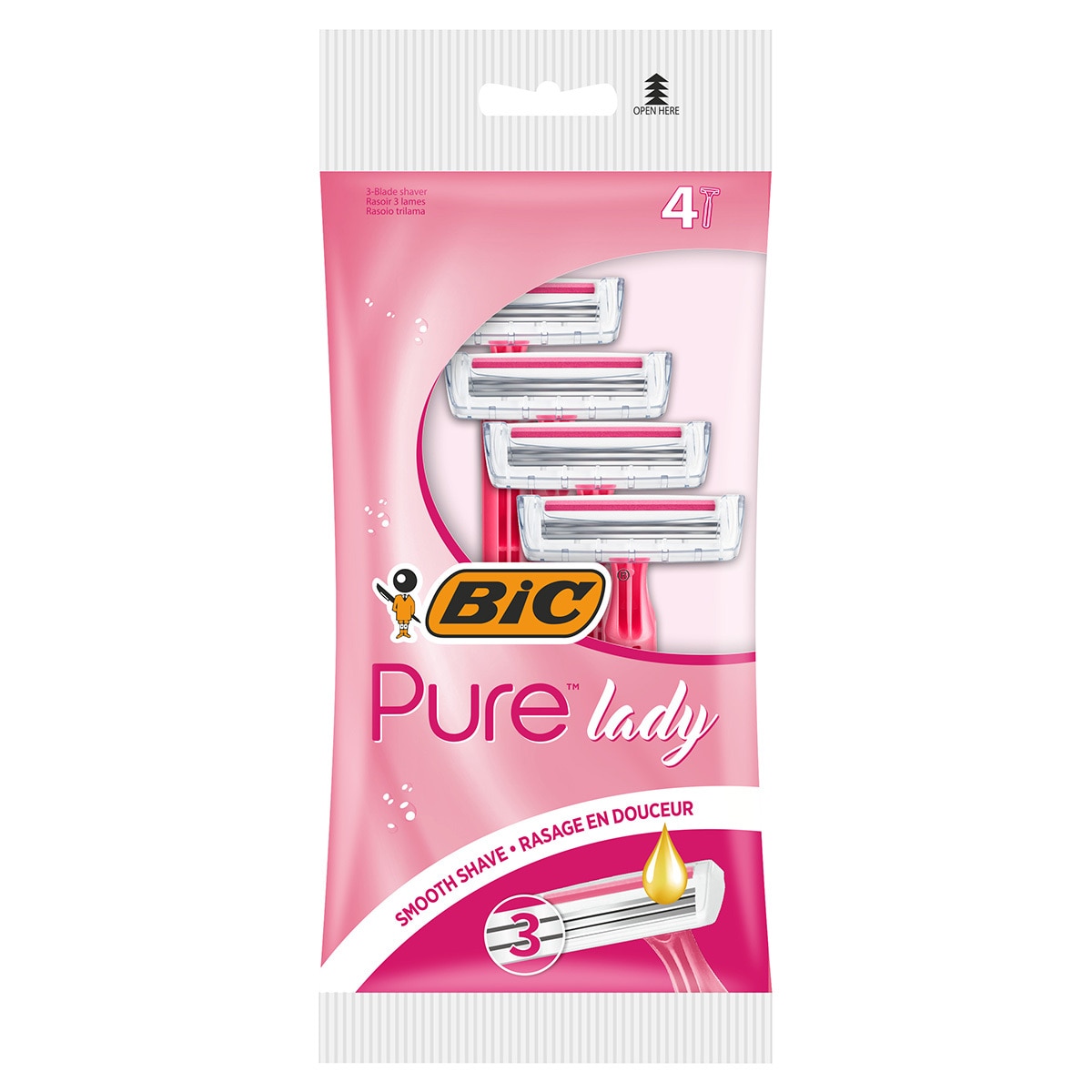 BIC BIC Bic Pure Lady 3 Bıçaklı Kadın Tıraş Bıçağı 4'lü 1 of 2