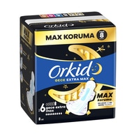 Orkid Ultra Ekstra Dörtlü Hijyenik Ped Gece Max 8'li