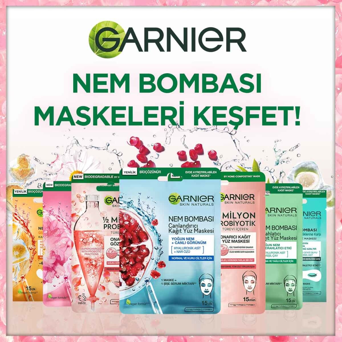 GARNIER GARNIER Garnier 1/2 Milyon Probiyotik Türevi İçeren Onarıcı Kağıt Göz Maskesi 1 of 5