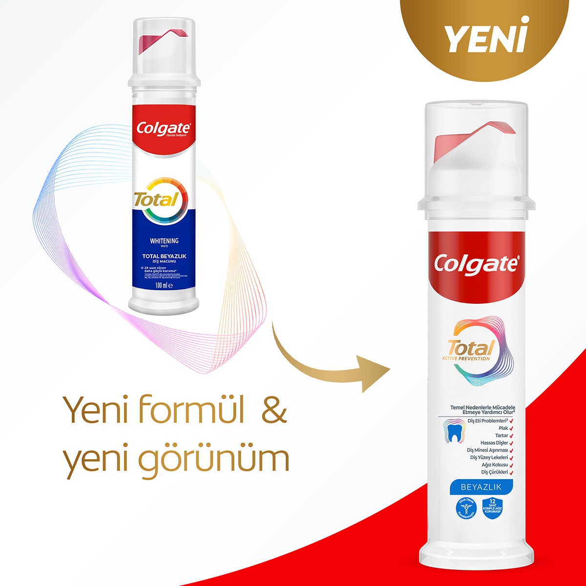  undefined COLGATE EXC. Colgate Total Beyazlık Diş Macunu Pratik Tasarım Beyazlatıcı 100 ml  1 of 12 
