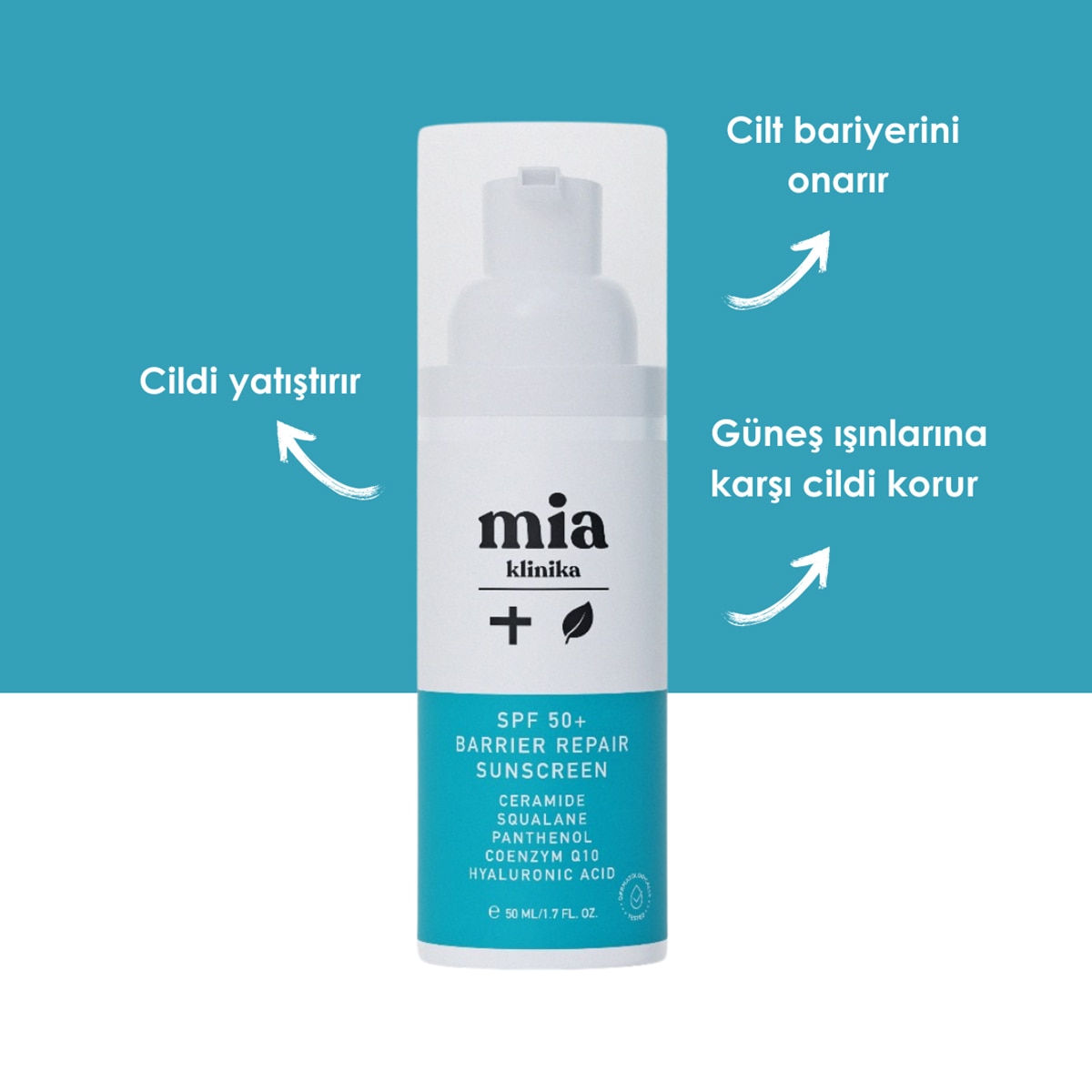  MIA KLINIKA MIA KLINIKA Mia Klinika SPF 50+ Bariyer Onarıcı Güneş Kremi 50 ml  1 of 3 