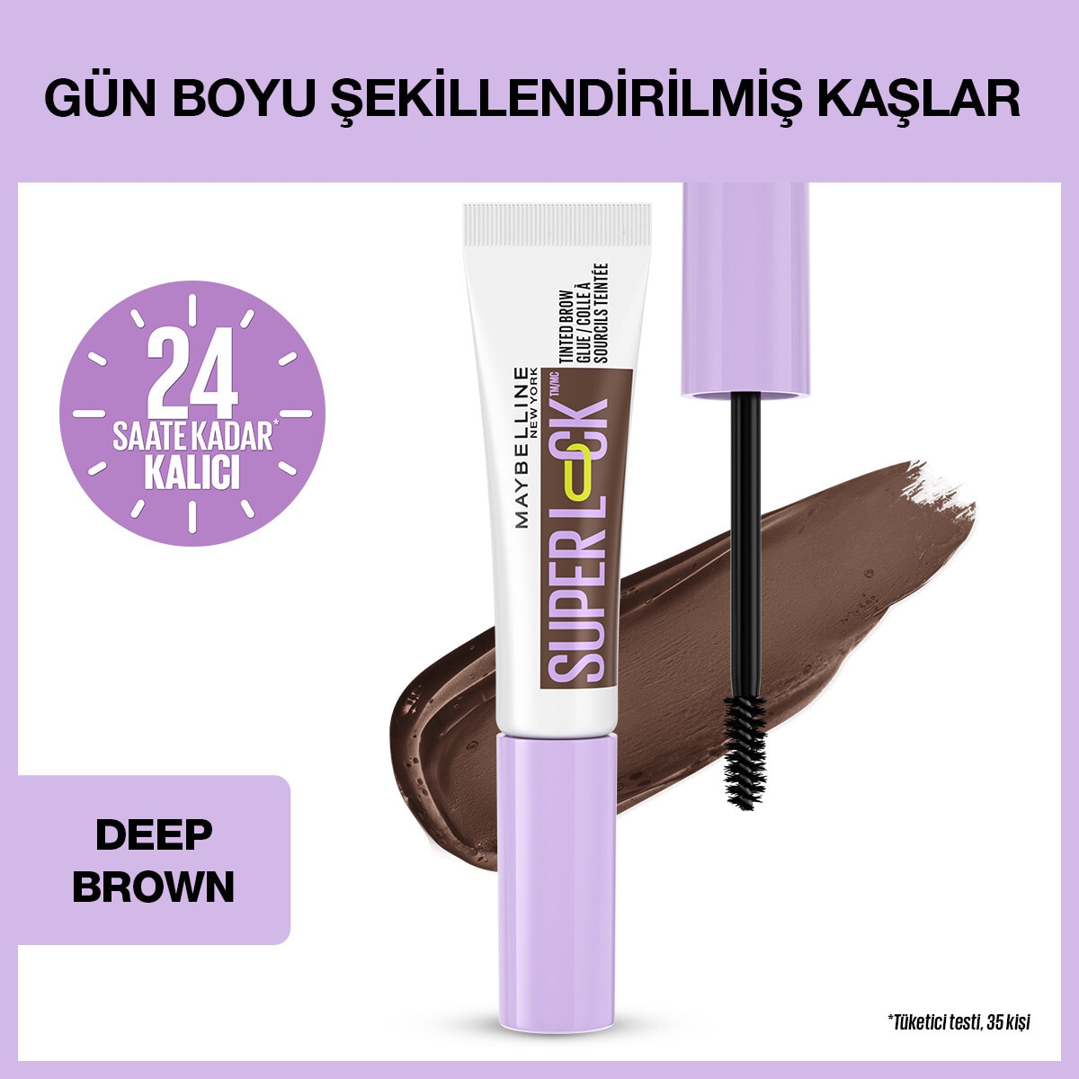 MAYBELLINE MAYBELLINE Maybelline New York Super Lock Brow Glue Kaş Sabitleyici Maskara Deep Brown 1 of 1 Maybelline New York Super Lock Brow Glue Kaş Sabitleyici Maskara Deep Brown