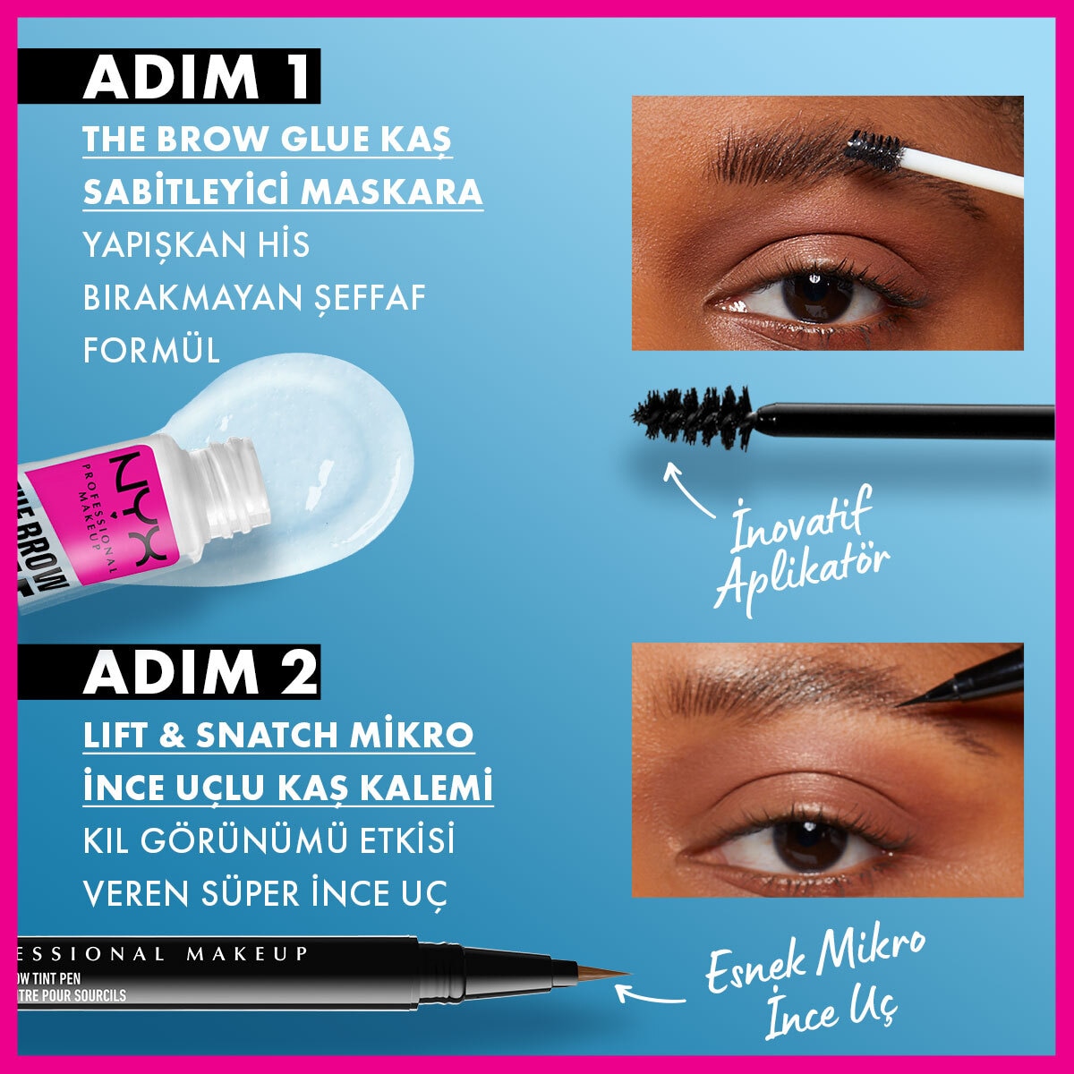 NYX NYX Nyx Professional Makeup Brow Glue Kaş Sabitleyici Maskara Şeffaf 1 of 5