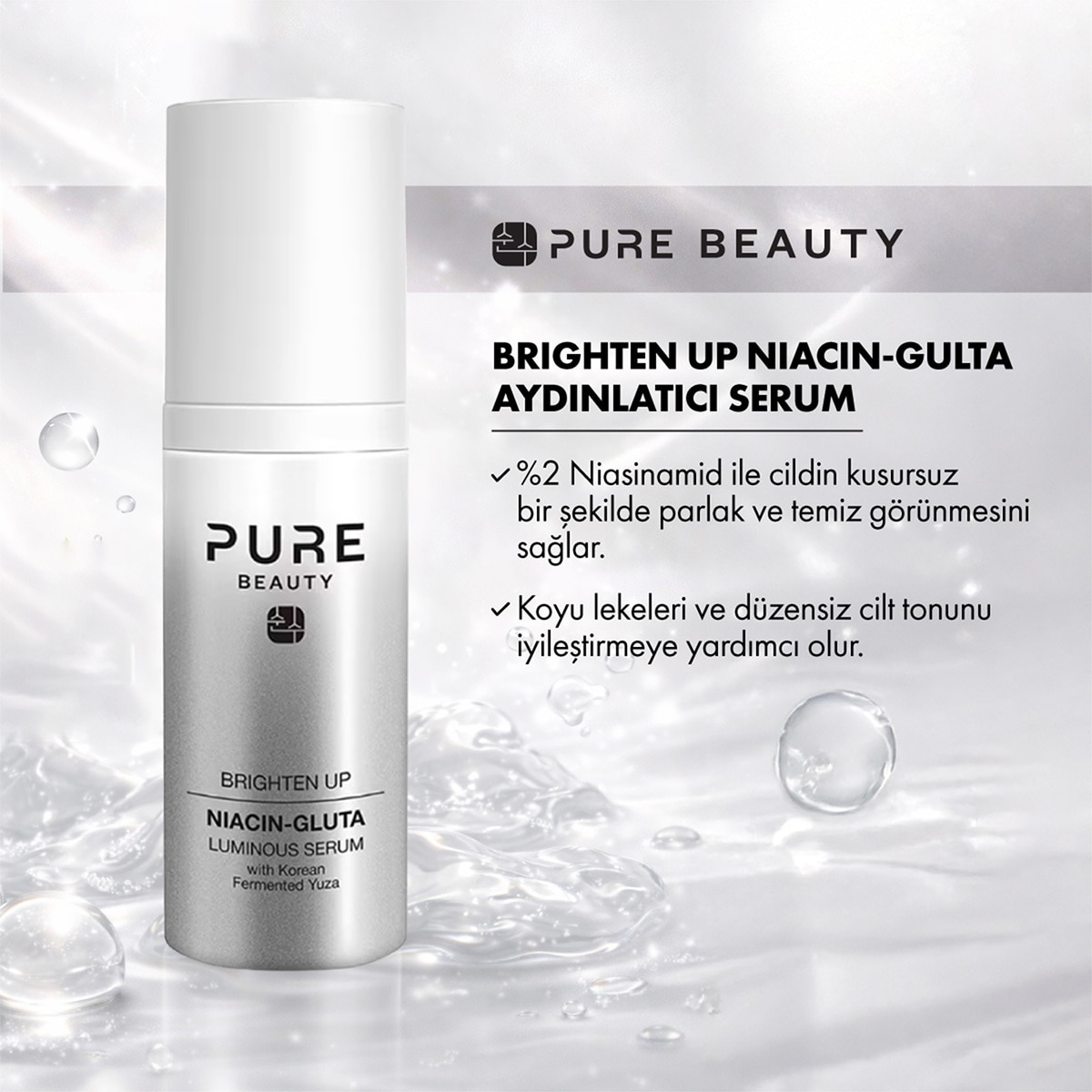  PURE BEAUTY PURE BEAUTY Pure Beauty Brighten Up Niacinamide-Glutathione Luminous Serum 30 ml  1 of 4 