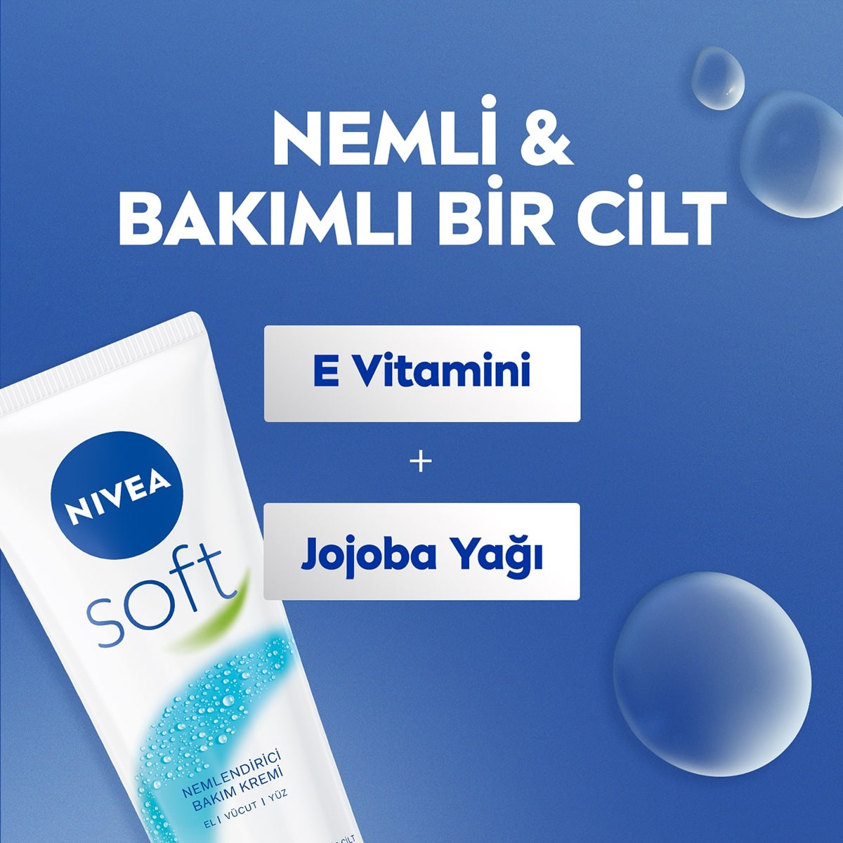  NIVEA SOFT NIVEA SOFT Nivea Soft Nemlendirici Bakım Kremi Yüz Vücut El 75 ml Jojoba Yağı ve E Vitamini Tüm Ciltler  1 of 6 