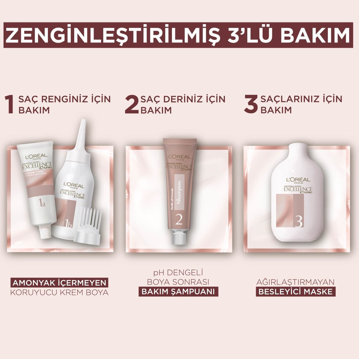 EXCELLENCE L'Oreal Paris Excellence Saç Boyası Nude Kahve 4U