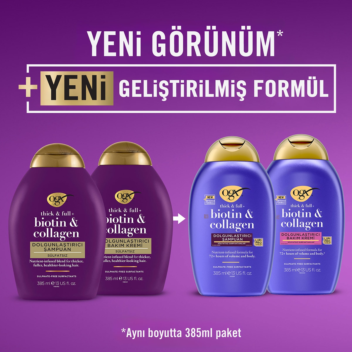 OGX OGX OGX Dolgunlaştırıcı Biotin ve Kolajen Şampuan 385 ml 1 of 7