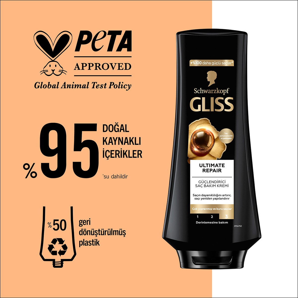  GLISS GLISS Gliss Ultimate Repair Güçlendirici Saç Bakım Kremi 360 ml  1 of 7 