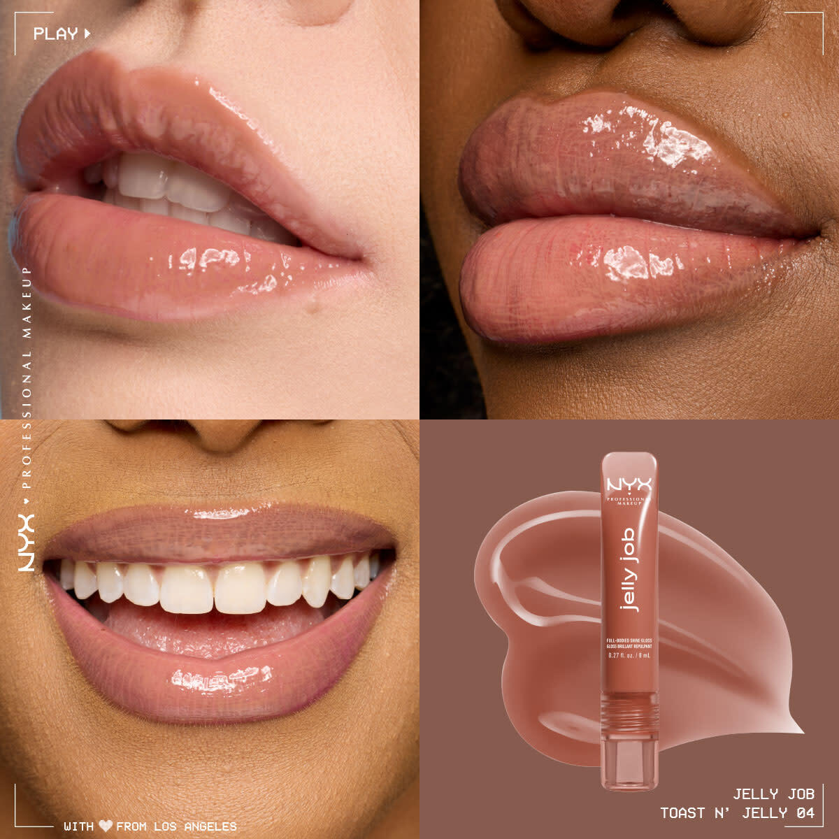  NYX NYX Nyx Professional Makeup Jelly Job Dudak Parlatıcısı Toast N Jelly  1 of 9 