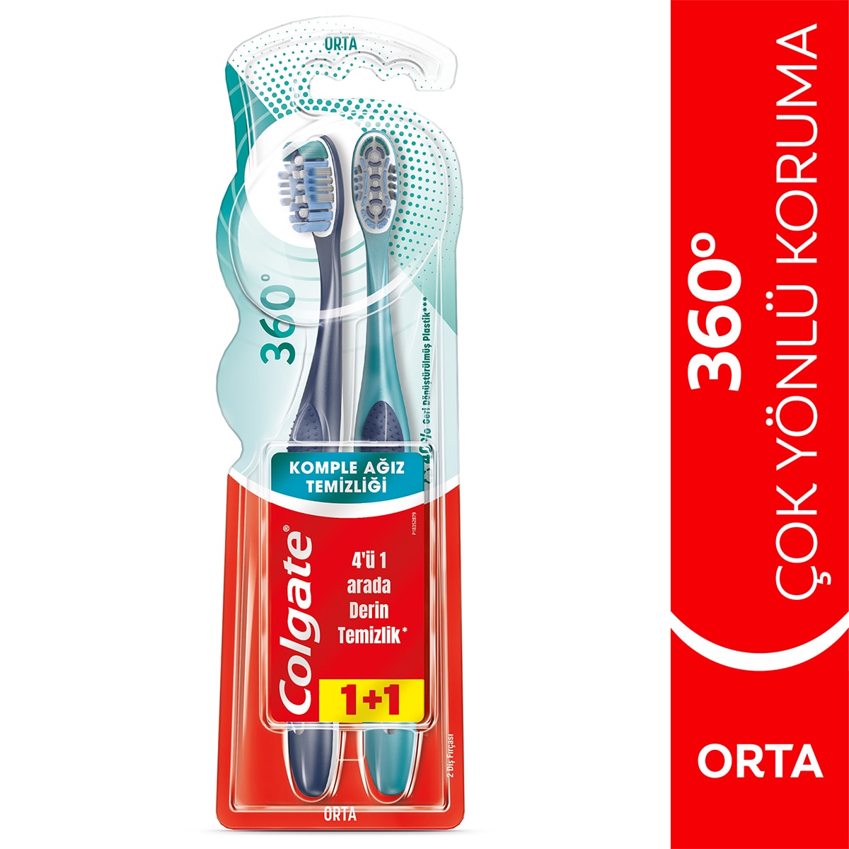  COLGATE COLGATE Colgate 360 Komple Ağız Temizliği Diş Fırçası Orta 1+1 