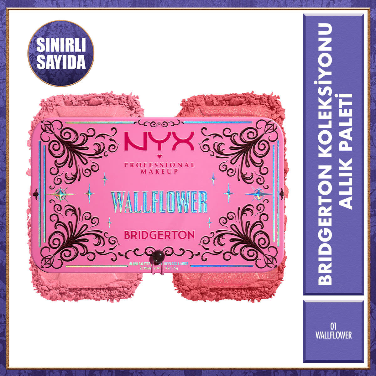  NYX NYX Nyx Professional Makeup Bridgerton Royal Allık Paleti Wallflower  1 of 1 Nyx Professional Makeup Bridgerton Royal Allık Paleti Wallflower