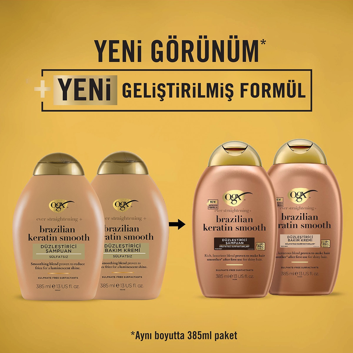  OGX OGX OGX Düzleştirici Brazilian Keratin Smooth Bakım Kremi 385 ml  1 of 9 