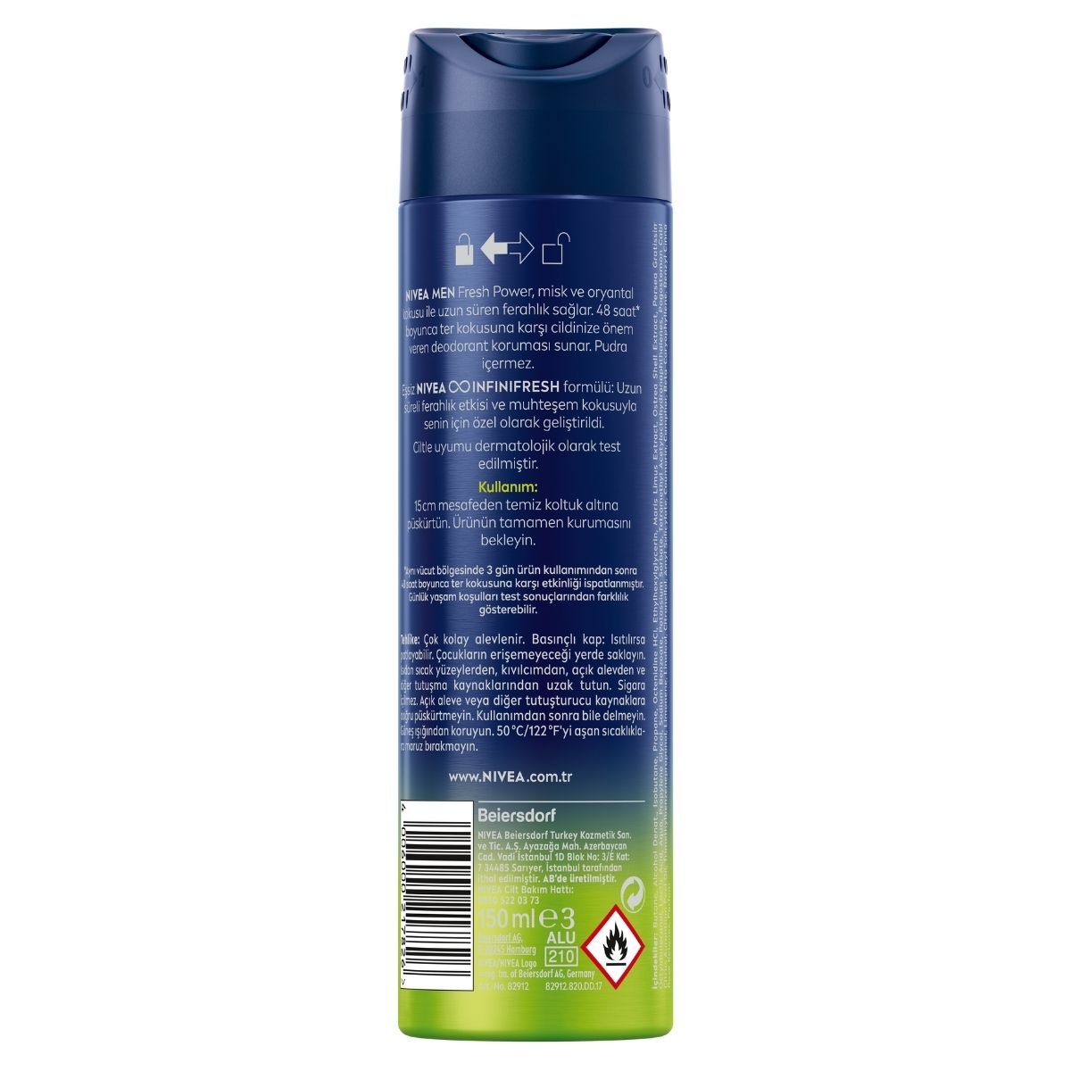  NIVEA DEO NIVEA DEO Nivea Men Fresh Power Erkek Deodorant 150 ml  1 of 6 
