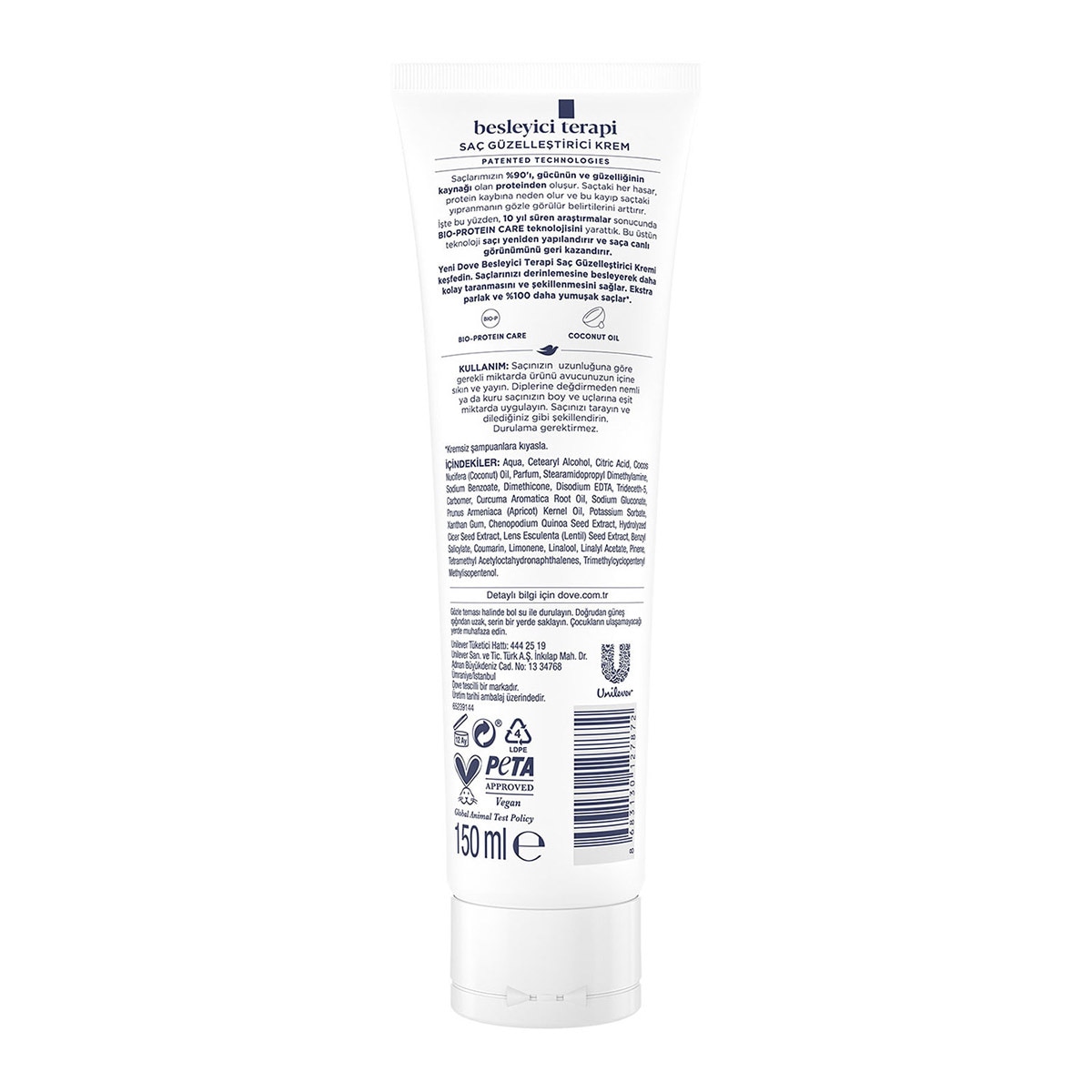 DOVE DOVE Dove Coconut Besleyici Terapi Saç Güzelleştirici Krem 150 ml 1 of 10