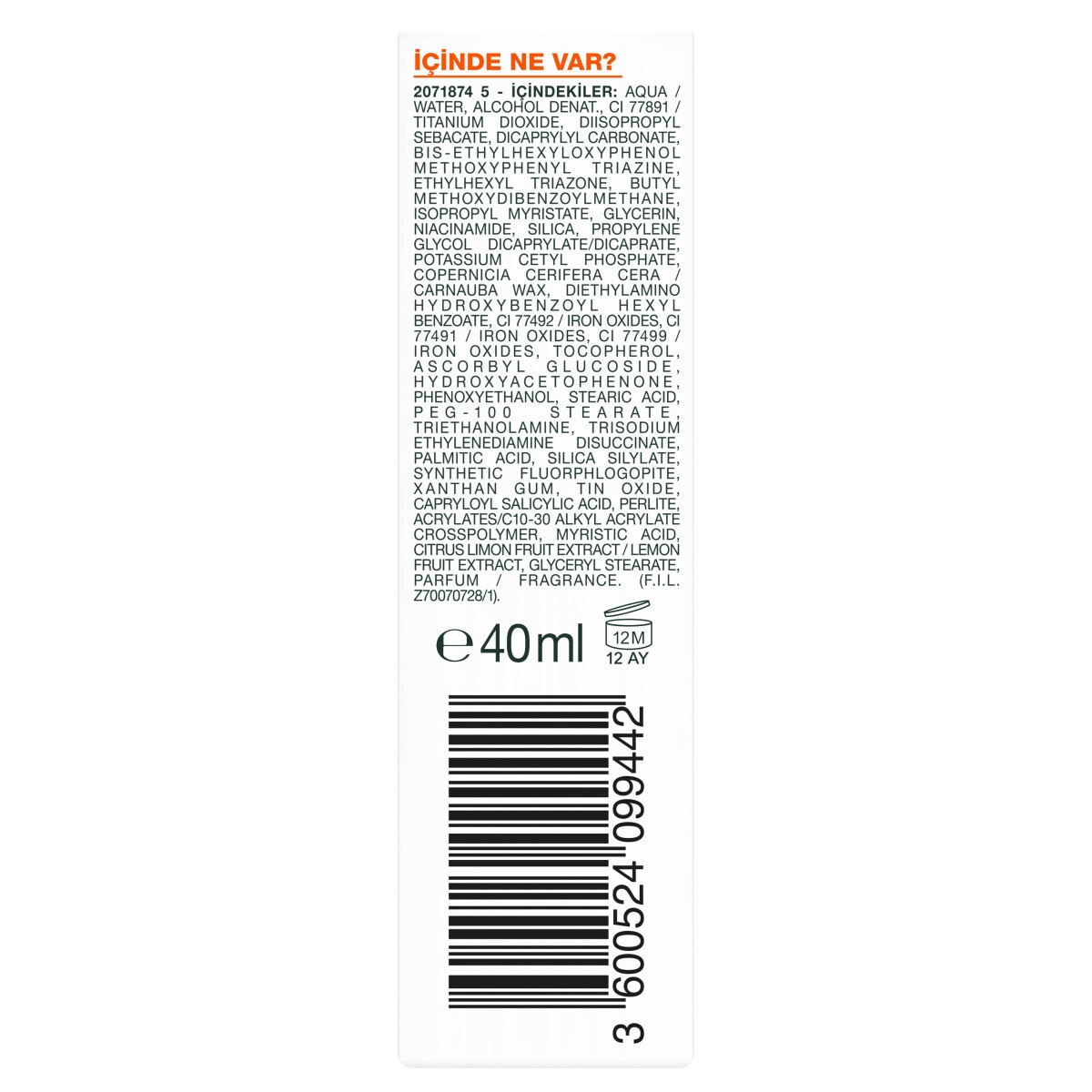 GARNIER GARNIER Garnier C Vitamini Wonder Tint 3 Etki 1 Arada Renkli Nemlendirici Açık Ton SPF50 Vegan Light 40 ml 1 of 10
