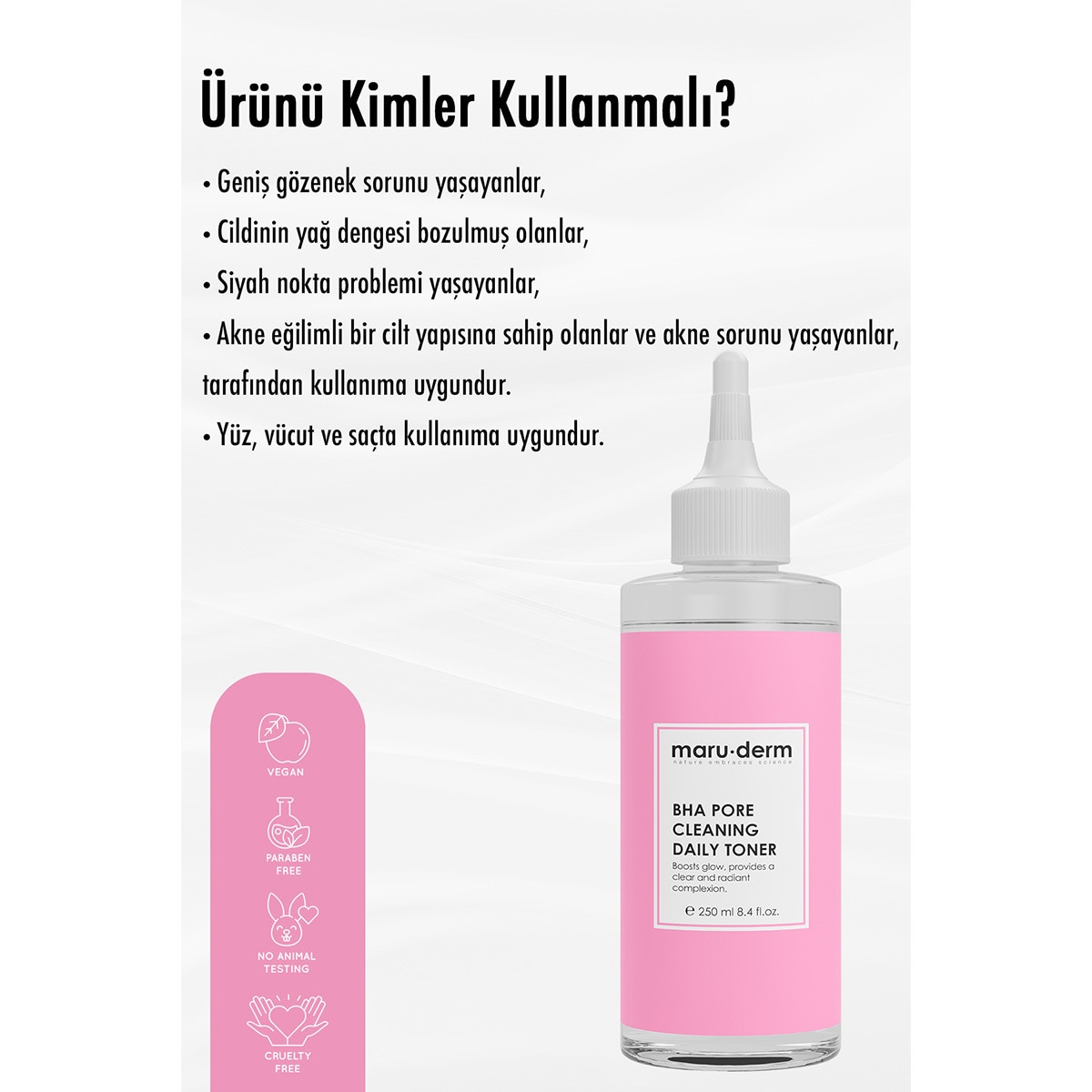  MARUDERM MARUDERM Maruderm Gözenek Sıkılaştırıcı Akne Karşıtı BHA Tonik 250 ml  1 of 4 