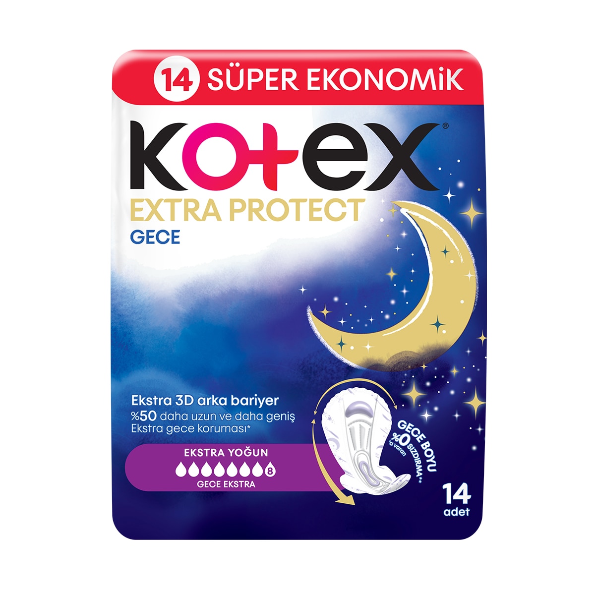 KOTEX KOTEX Kotex Extra Protect Ultra Quadro Gece 14 Adet 1 of 1