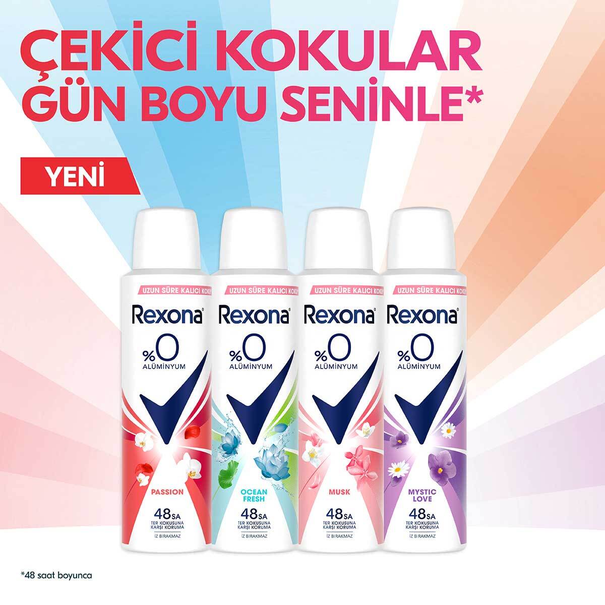 REXONA REXONA Rexona Kadın Sprey Deodorant Ocean Fresh %0 Alüminyum 48 Saat Ter Kokusuna Karşı Koruma 150 ml 1 of 8