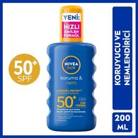 NIVEA SUN NIVEA SUN Nivea Sun SPF50+ Koruma & 48 Saat Nemlendirme Vücut Güneş Kremi Sprey 200 ml