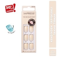  KISS IMPRESS Kiss Impress Color Kendinden Yapışkanlı Takma Tırnak Kısa Açık Pembe 001 30'lu  1 of 4 