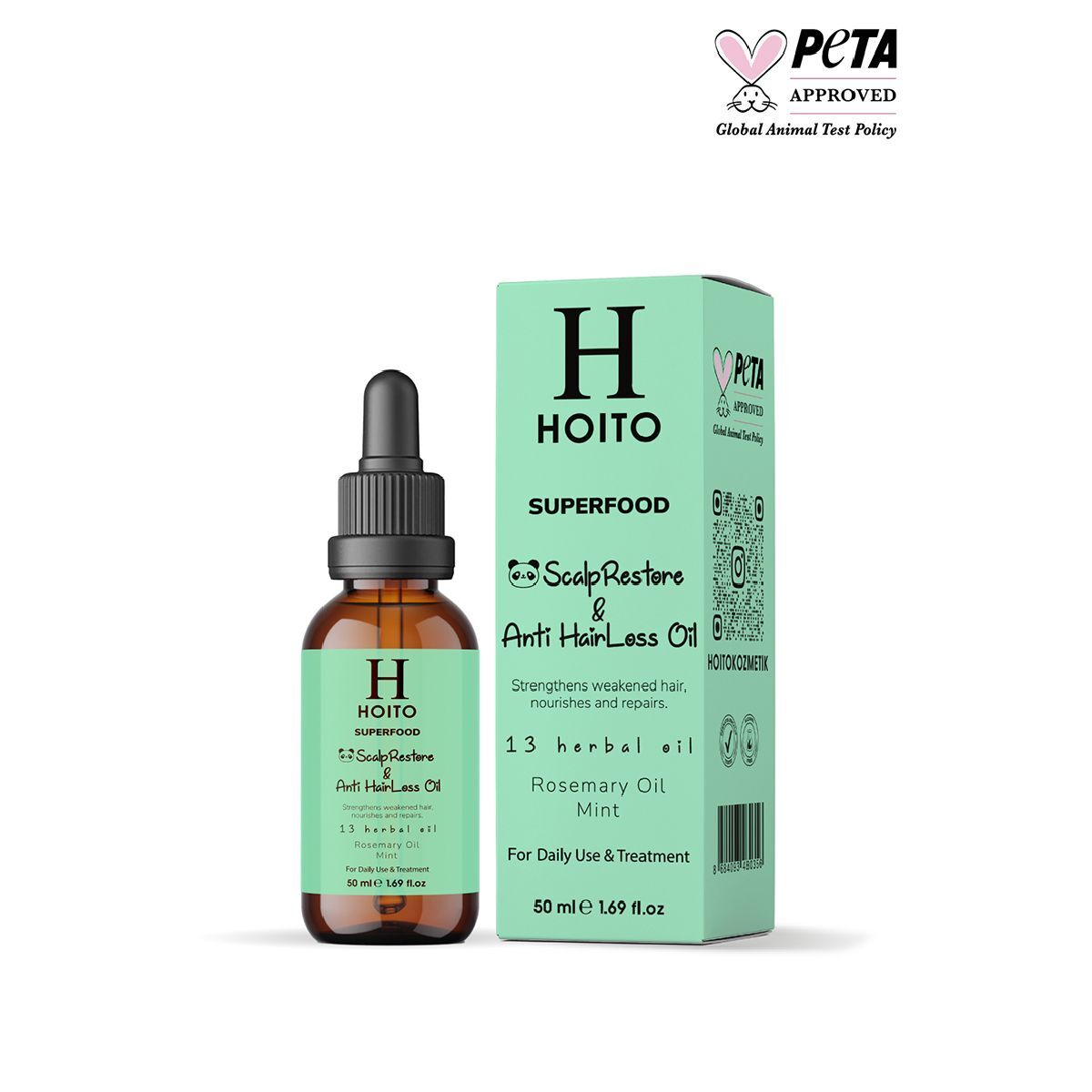  HOITO HOITO Hoito Superfood Biberiye & Nane Saç Yağı 50 ml  1 of 3 
