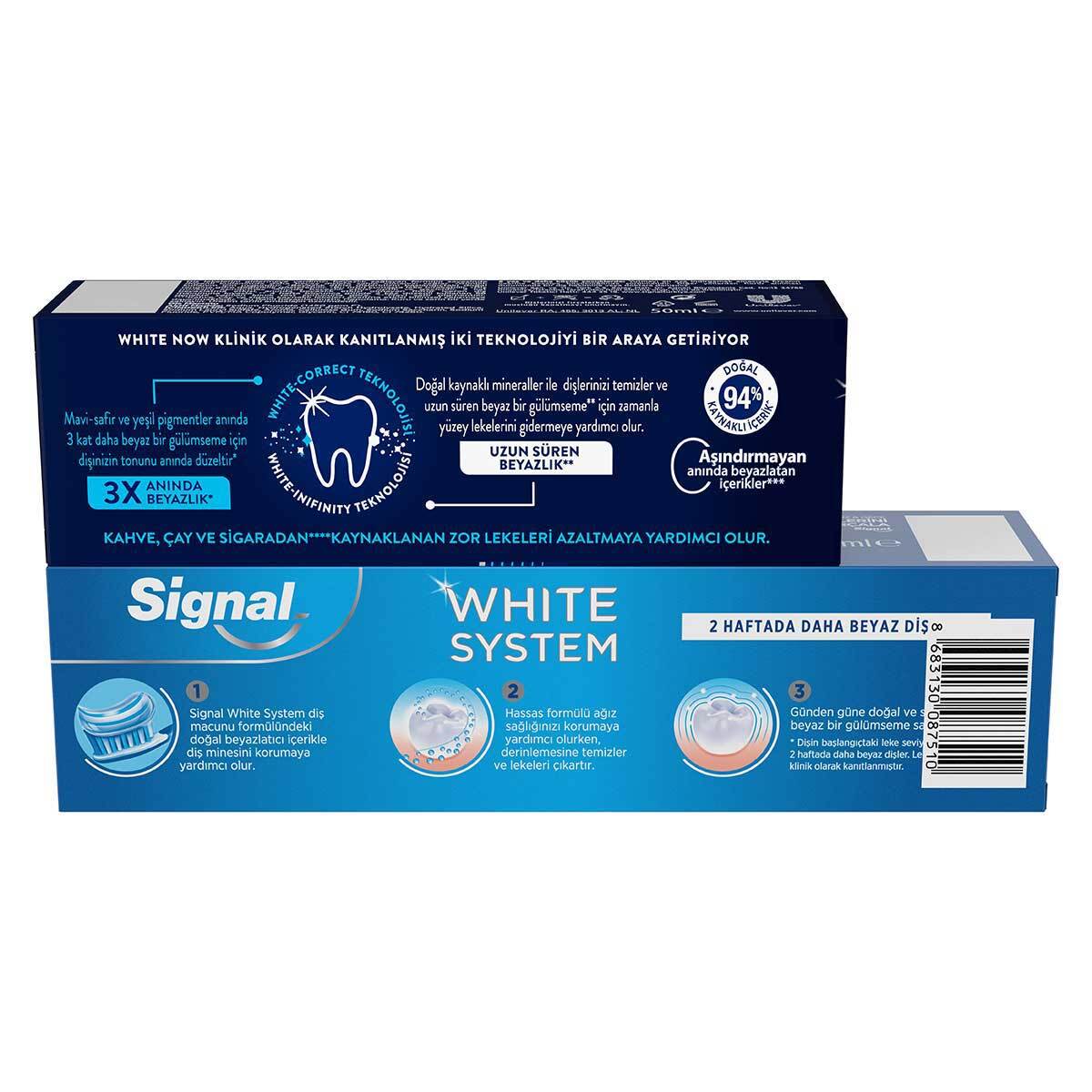 SIGNAL SIGNAL EXC. Signal White System 75 ml + White Now Lekesiz 50 ml Diş Macunu Seti 1 of 8