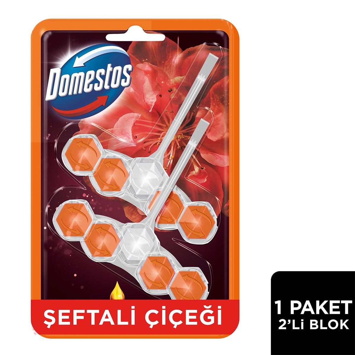  DOMESTOS DOMESTOS Domestos Wc Blok Şeftali Çiçeği 2x50 g  1 of 1 Domestos Wc Blok Şeftali Çiçeği 2x50 g