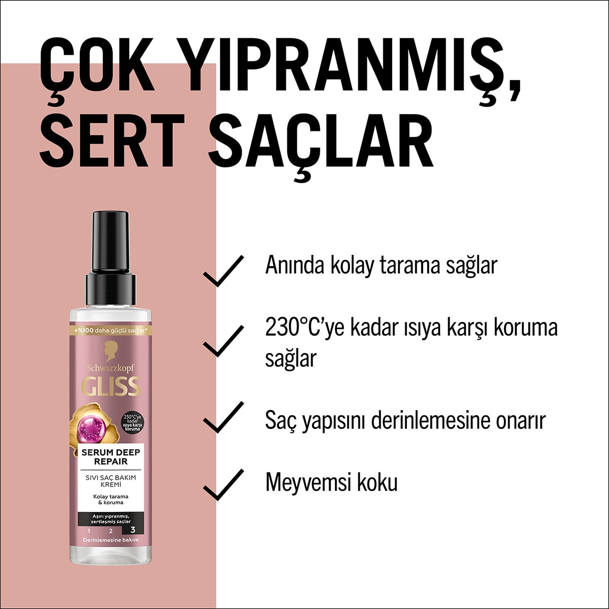  GLISS GLISS Gliss Serum Deep Repair Onarıcı Sıvı Saç Bakım Kremi Protein Kompleksi ve Hint İnciri ile 200 ml  1 of 7 