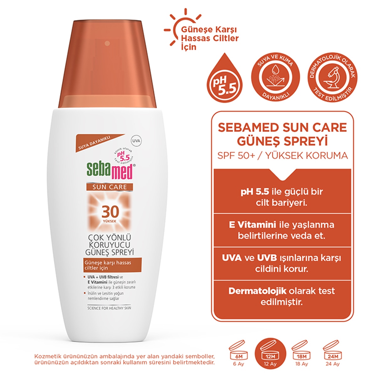  SEBAMED SEBAMED SUN Sebamed Sun Care SPF 30 UVA Korumalı UVB Filtreli E Vitamini Üçlü Yüksek Koruma Güneş Kremi Sprey 150 ml  1 of 8 