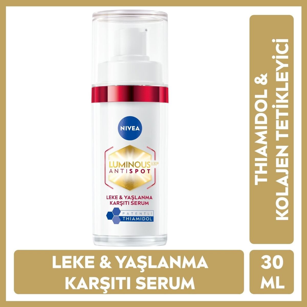 NIVEA VISAGE NIVEA VISAGE Nivea Luminous630 Leke&Yaşlanma Karşıtı Kolajen Tetikleyici Serum 30 ml Hyaluronik Asit 1 of 1 Nivea Luminous630 Leke&Yaşlanma Karşıtı Kolajen Tetikleyici Serum 30 ml Hyaluronik Asit